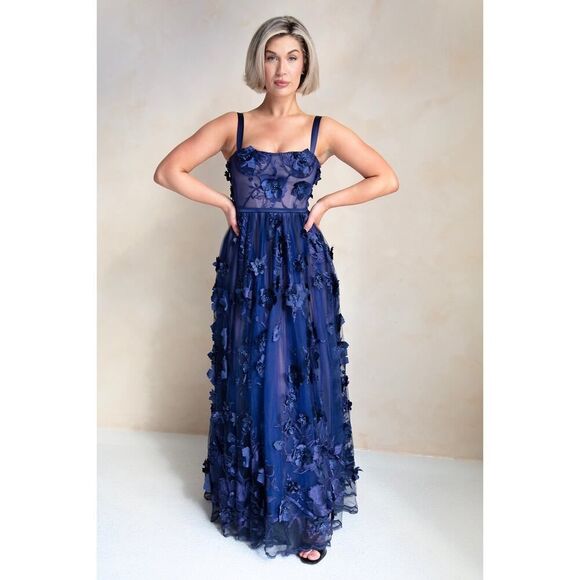 BRONX & BANCO Anastasia Navy Maxi Dress AUS 10/ us 6/M - Picture 3 of 15